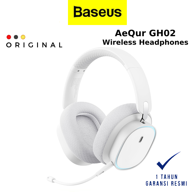 Baseus AeQur GH02 Gaming Wireless Headphones Moon White - BASEUS OFFICIAL STORE ( CODE 10083 ) / WIR