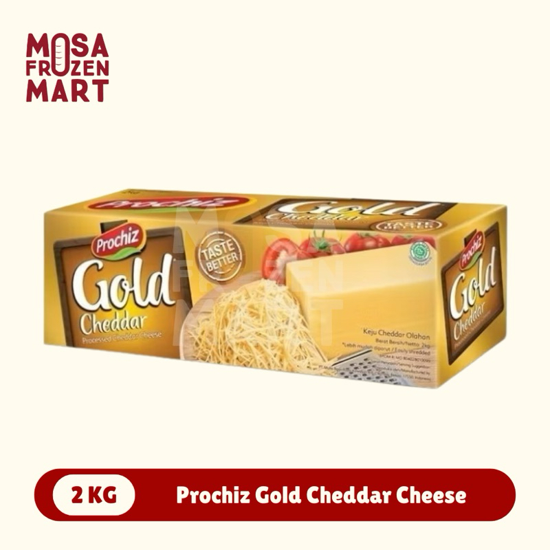 

Prochiz Gold Cheddar Cheese 2 Kg | Keju Balok