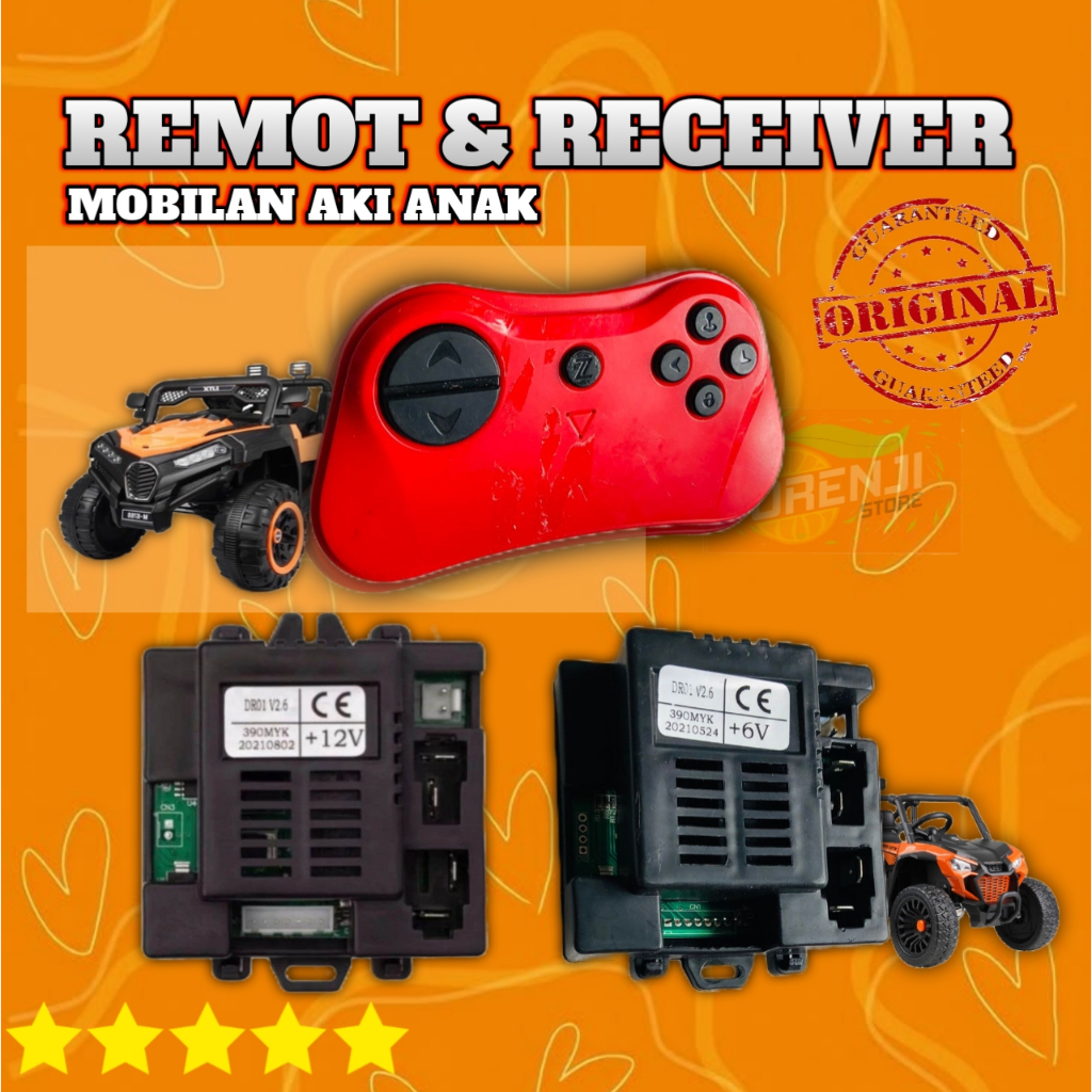 Remot mobilan aki merah receiver mesin mobilan anak original