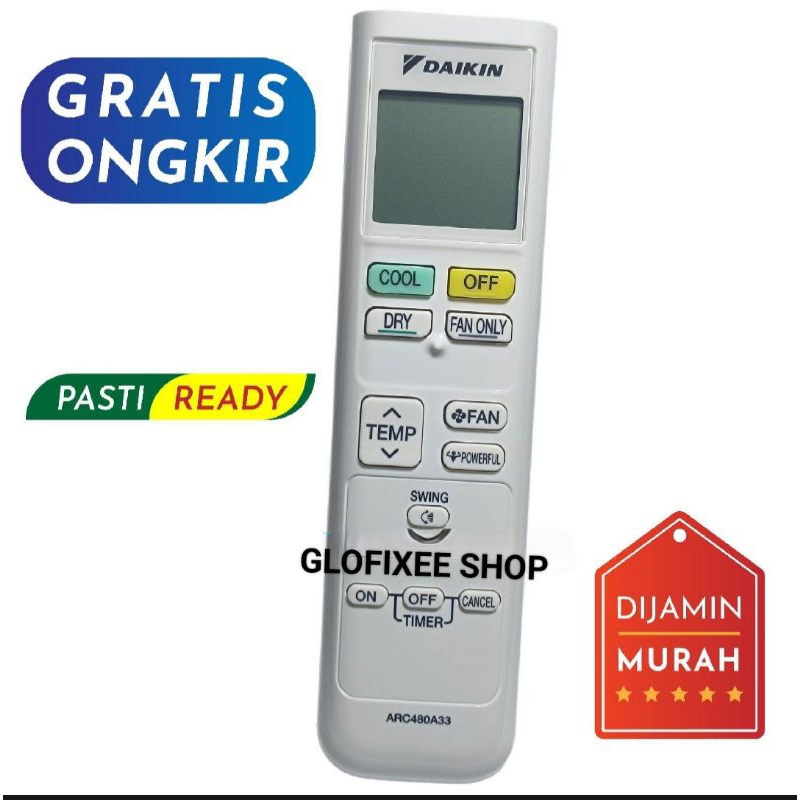 REMOTE REMOTE AC DAIKIN ARC480A33 ORIGINAL SECOND  FTC 15NV14 FTC25NV14 FTC35NV14
