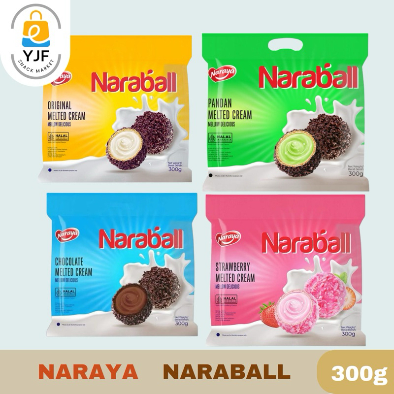 

Naraya Naraball Original / Biskuit Wafer ball isi Coklat Krim Lumer / Naraball Melted Cream - 300g