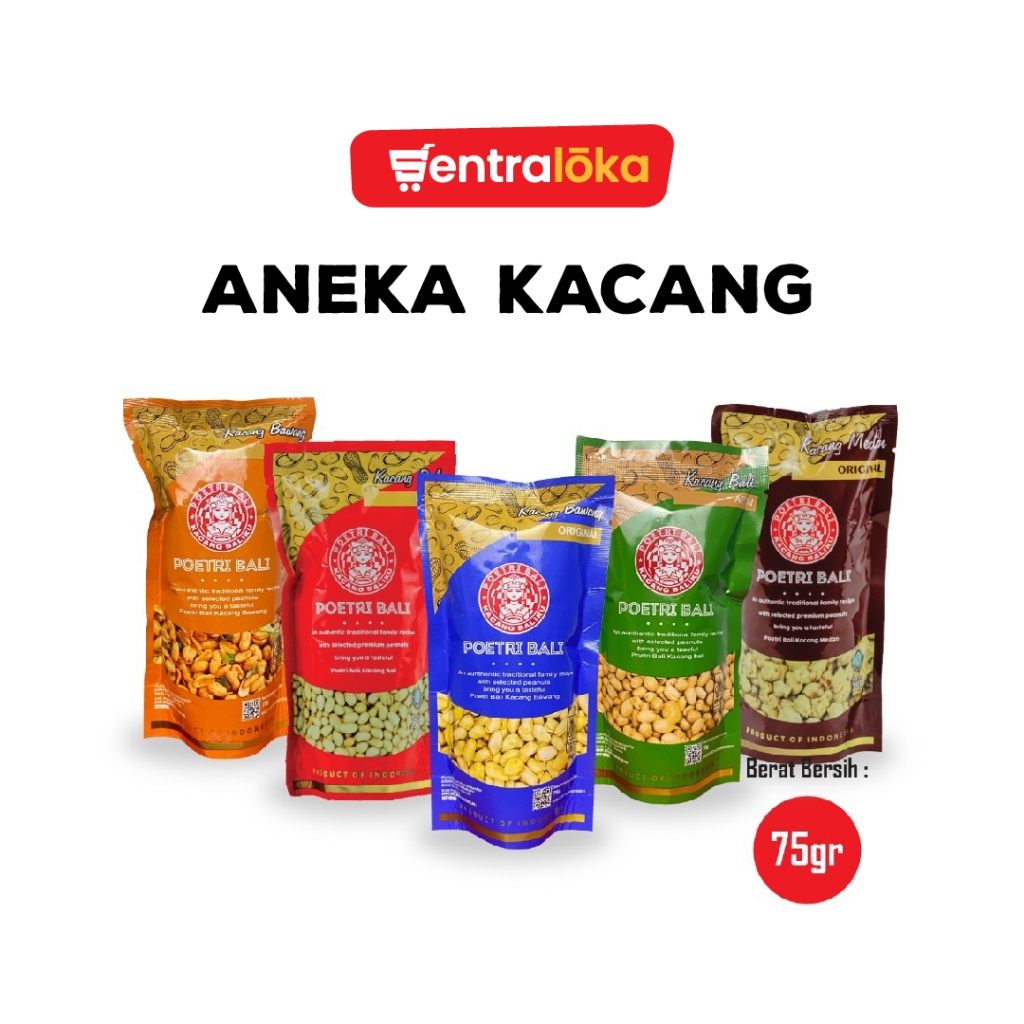 

Poetri Bali - Kacang All varian (Manis,Original,Spicy,Medan dan Asin) 75g