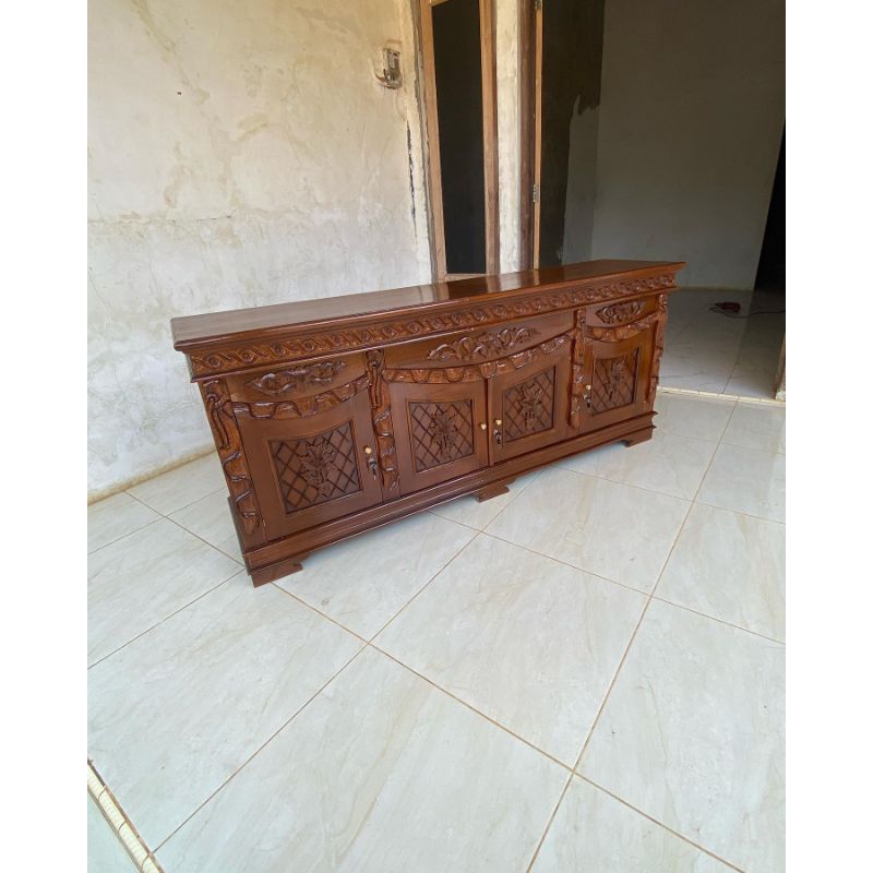 meja bufet tv kayu jati Jepara, bufet tv buffet tv kayu jati