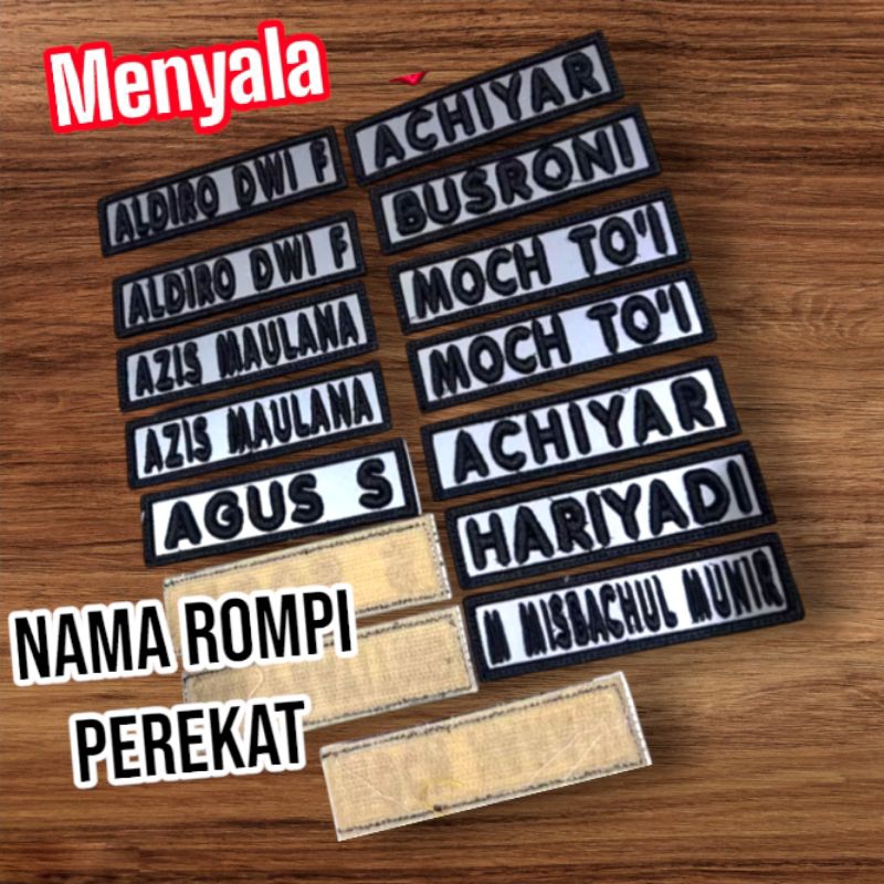 Nama Rompi Perekat Skotlet Nyala Satuan Timbul