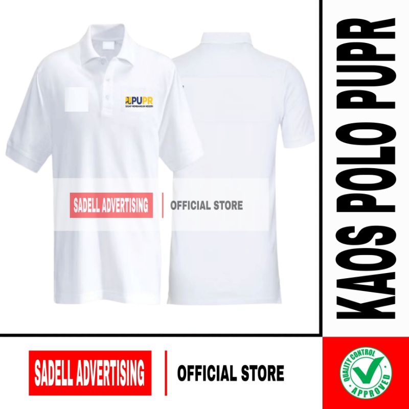 Kaos Polo PU Kaos Polo PUPR Putih Lengan Pendek Pria