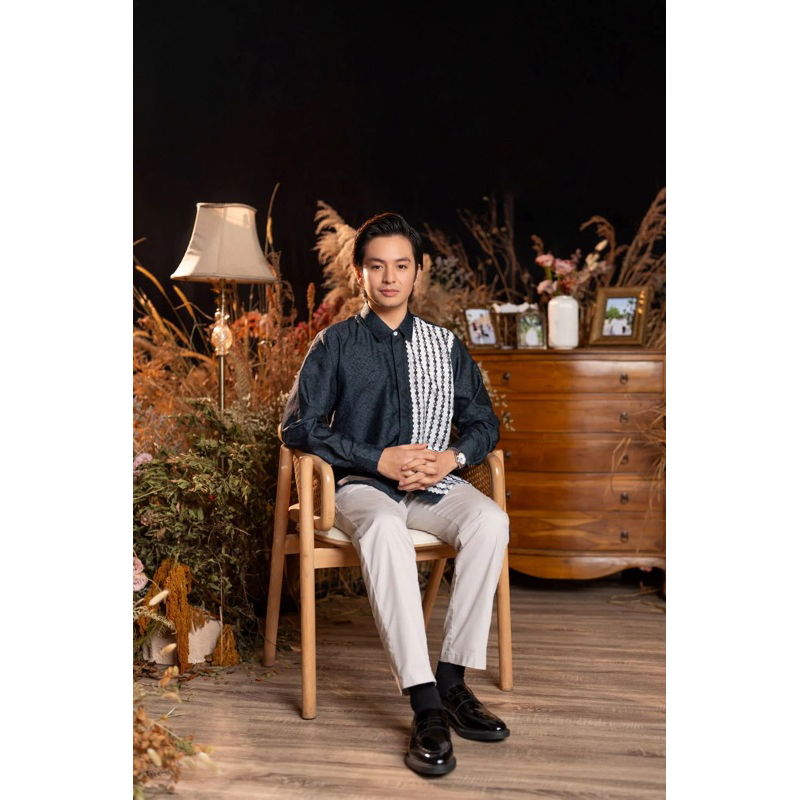 Semantik Long Shirt Men Ancient Blue Antique Shell Bright Powder Clary Sage Koko Raven Light Ied Col