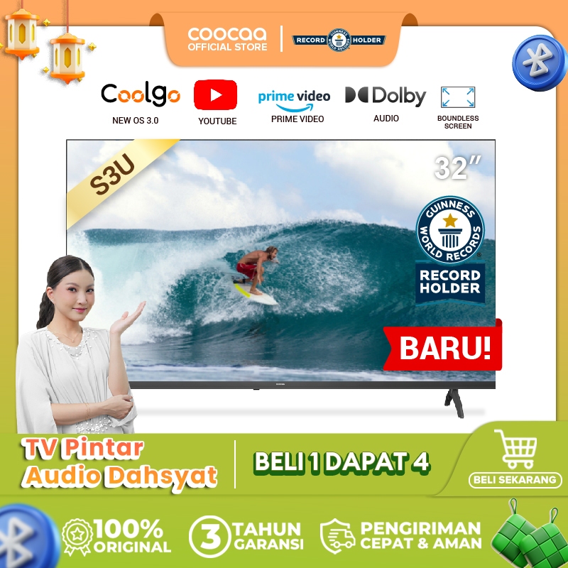 COOCAA 32 inch Smart TV - Digital TV - Dolby Audio - Youtube - Mirroring -  Flick Free - Boundless  