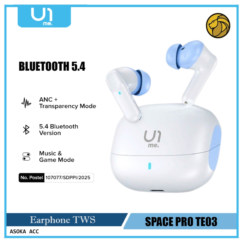 U1me. TWS Bluetooth 5.4 Earphone 5 Mode | Transparency | Music | Gaming Mode | ANC Mode | ENC Mode