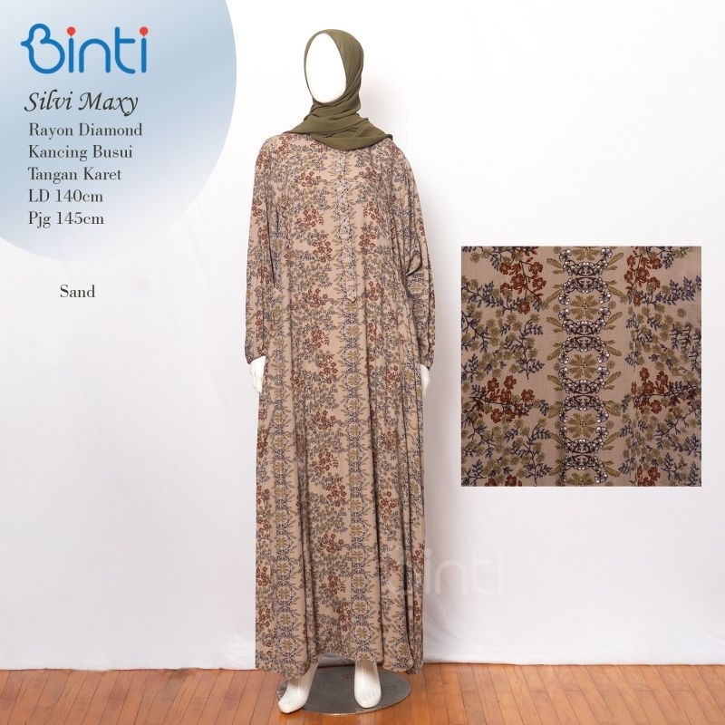 Jumbo LD 140 Baju Gamis Rayon Diamond SILVI MAXI