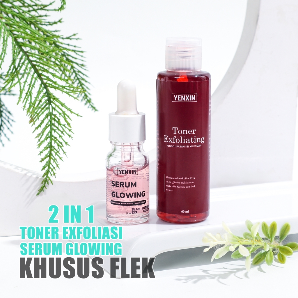 Yenxin Toner Exfoliasi & Serum Glowing Membantu Pengelupasan Sel Kulit Mati Flek Hitam