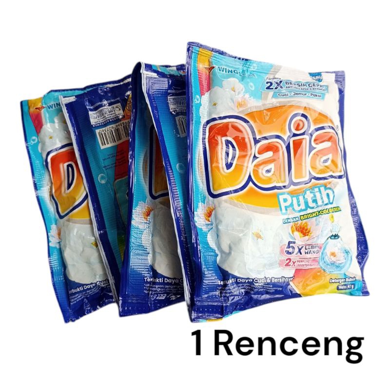 Daia Putih Deterjen Power Bubuk Softener 47ml 1 Renceng