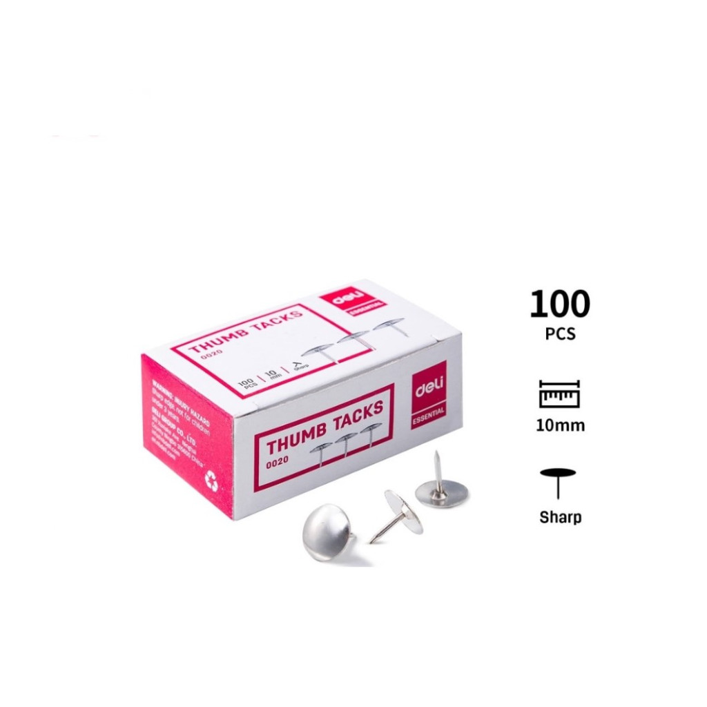 

Paku Payung DELI Thumb Tack E-0020 isi 100 pcs