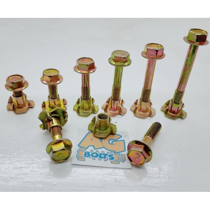 Baut Speaker Flange M6 ( Baut 10 an ) Kuning Mur Cakar Panjang 15 s/d 80 mm