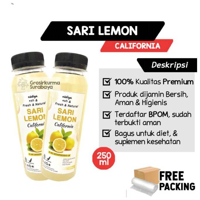

SARI LEMON 250,500, 1000 ML BPOM Air Lemon Juice Asli Original Organic Suur Lemoen Perasan Lemon Berkualitas