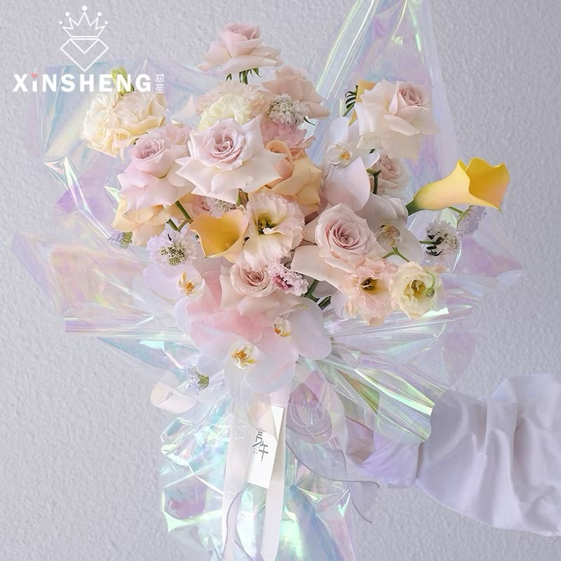 

[ 1 LEMBAR ] HOLOGRAM FLOWER WRAPPING PAPER CELLOPHANE RAINBOW KERTAS BUKET BUNGA