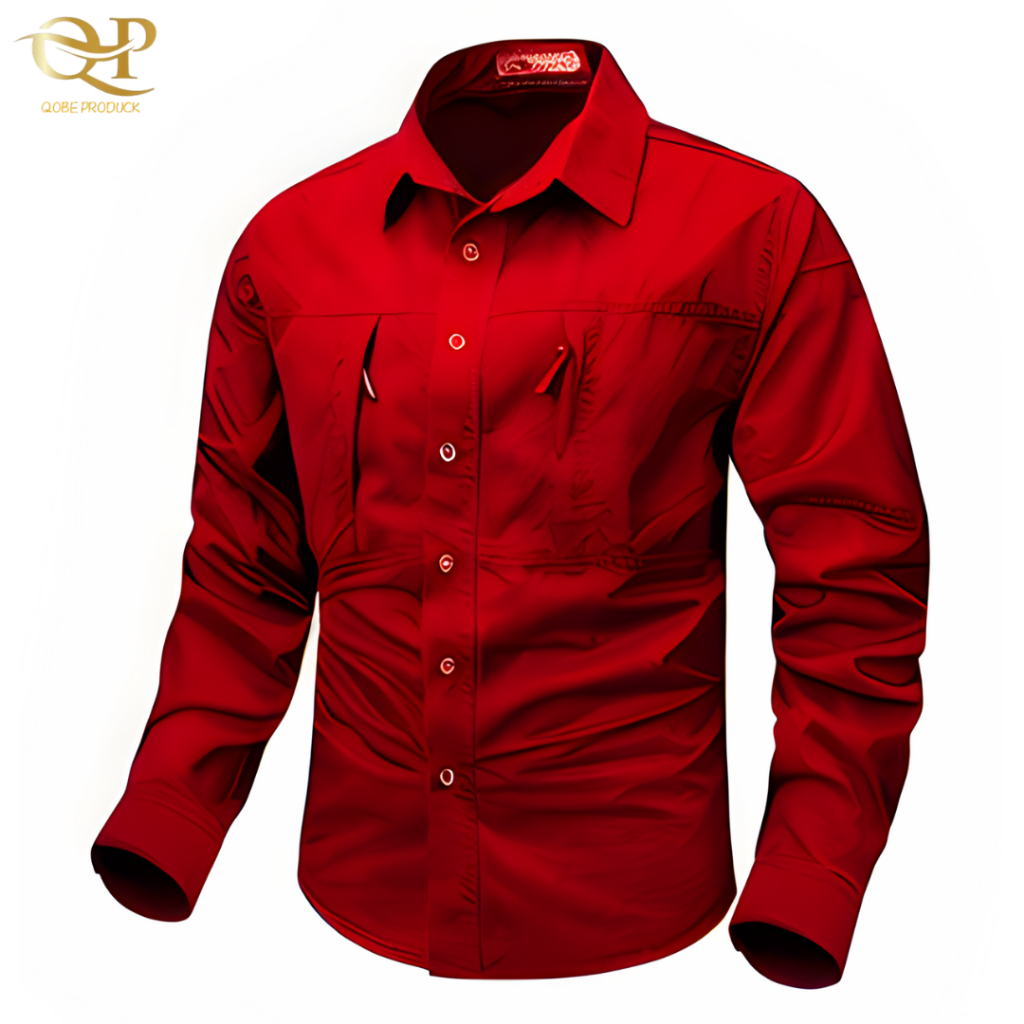 Kemeja Tactical Merah Lengan Panjang / Kemeja Tactical / Kemeja Pria / Kemeja Hitam / Kemeja Tactica