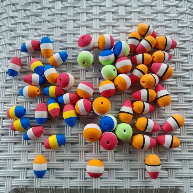 Pelampung Pancing Spon Busa Bolong Tengah / Kumbul Gabus Kecil Belanak Bandeng