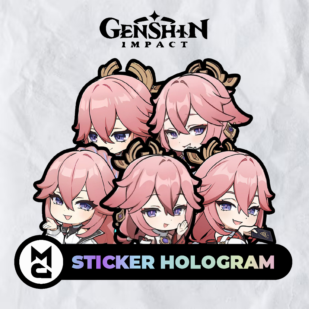 

Sticker Hologram Genshin Impact Yae Miko Stiker Vinyl Waterproof Vynil Aesthetic Lucu Helm Laptop Motor
