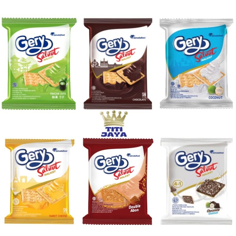 

GERY SALUUT MALKIST MATCHA KEJU ABON COKLAT KELAPA BISKUIT WAFER SNACK JAJAN ANAK