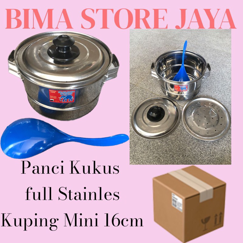 PANCI KUKUS MINI 16cm/DANDANG KUPING TUTUP STAINLES free entong nasi