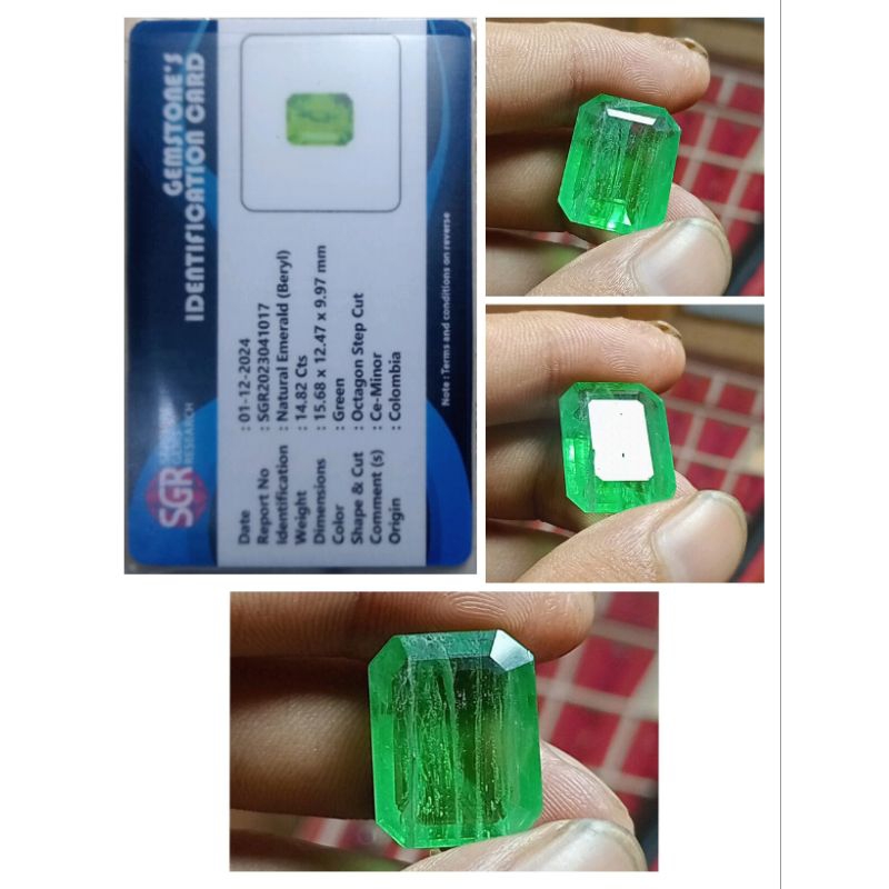 BATU PERMATA NATURAL EMERALD OCTAGON MEMO