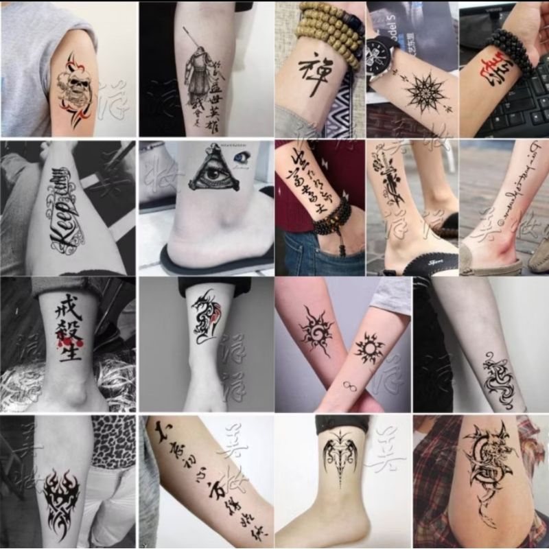 6 Lembar Tato Temporer Tatto Temporary Bunga Kupu Kupu Kecil Lucu Tulisan Aestethic Bahasa Inggris -