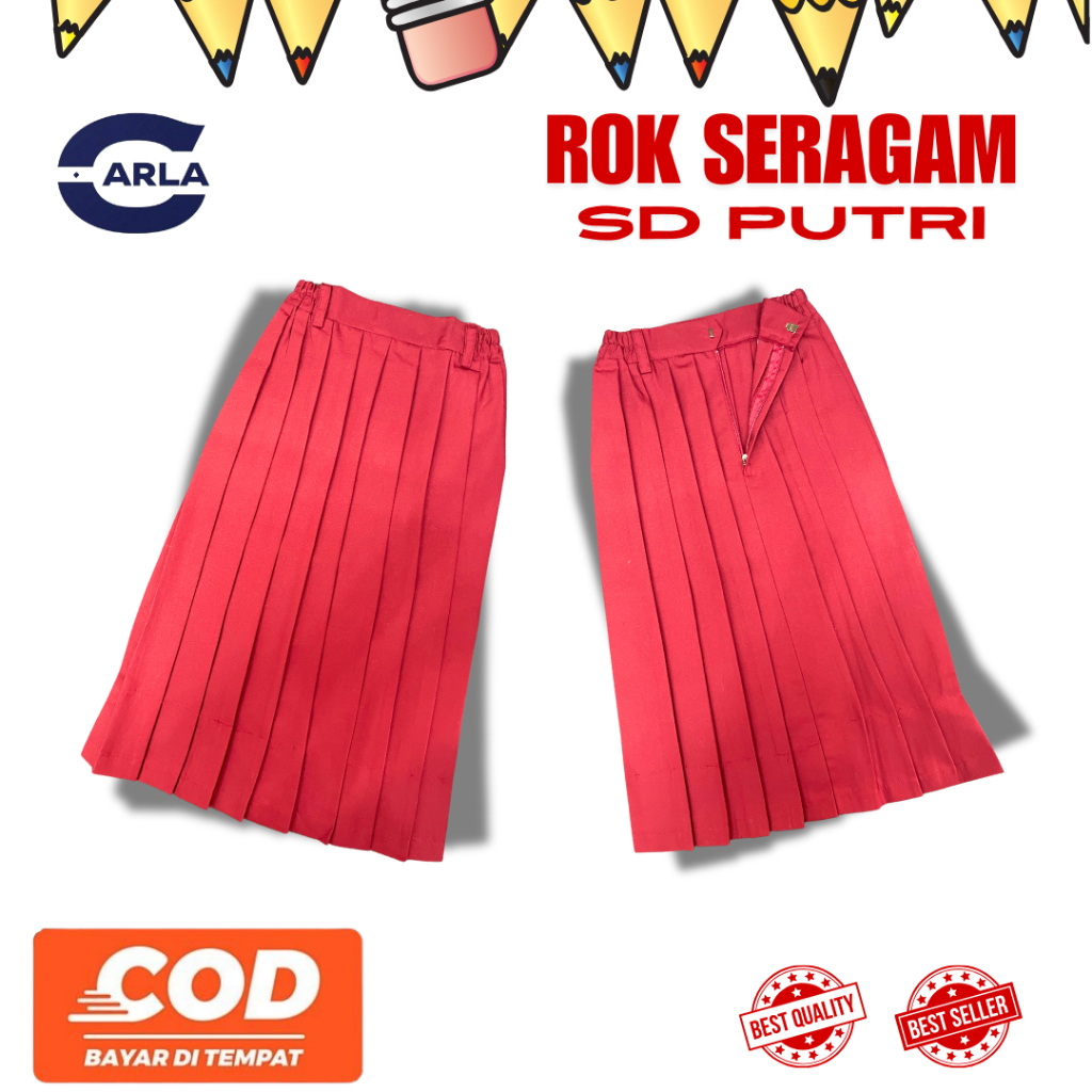 CARLA ROK SERAGAM SD I ROK SERAGAM SD MERAH I ROK SERAGAM MURAH