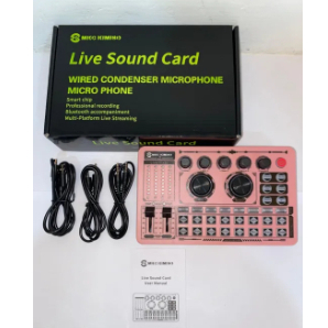 Soundcard F999 PINK Audio USB Mixer Bluetooth Mic