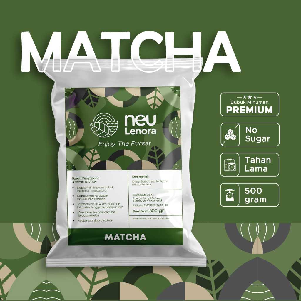 

neulenora Bubuk Minuman Plain MATCHA 500gram