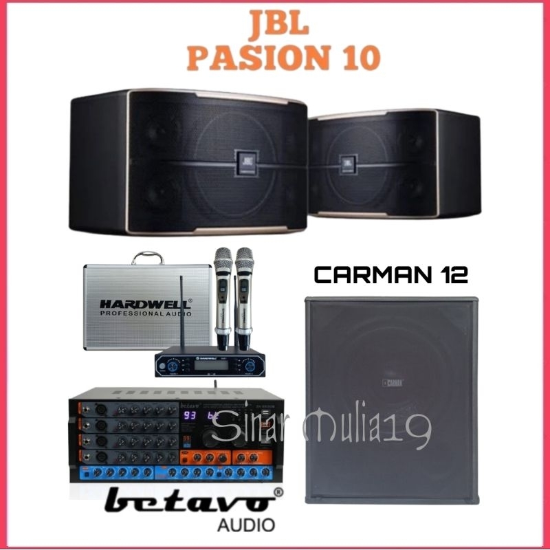 Paket Sound System Karaoke Speaker JBL Pasion 10 Subwoofer 12 Inch Carman Amplifier Betavo ZX-9500B 