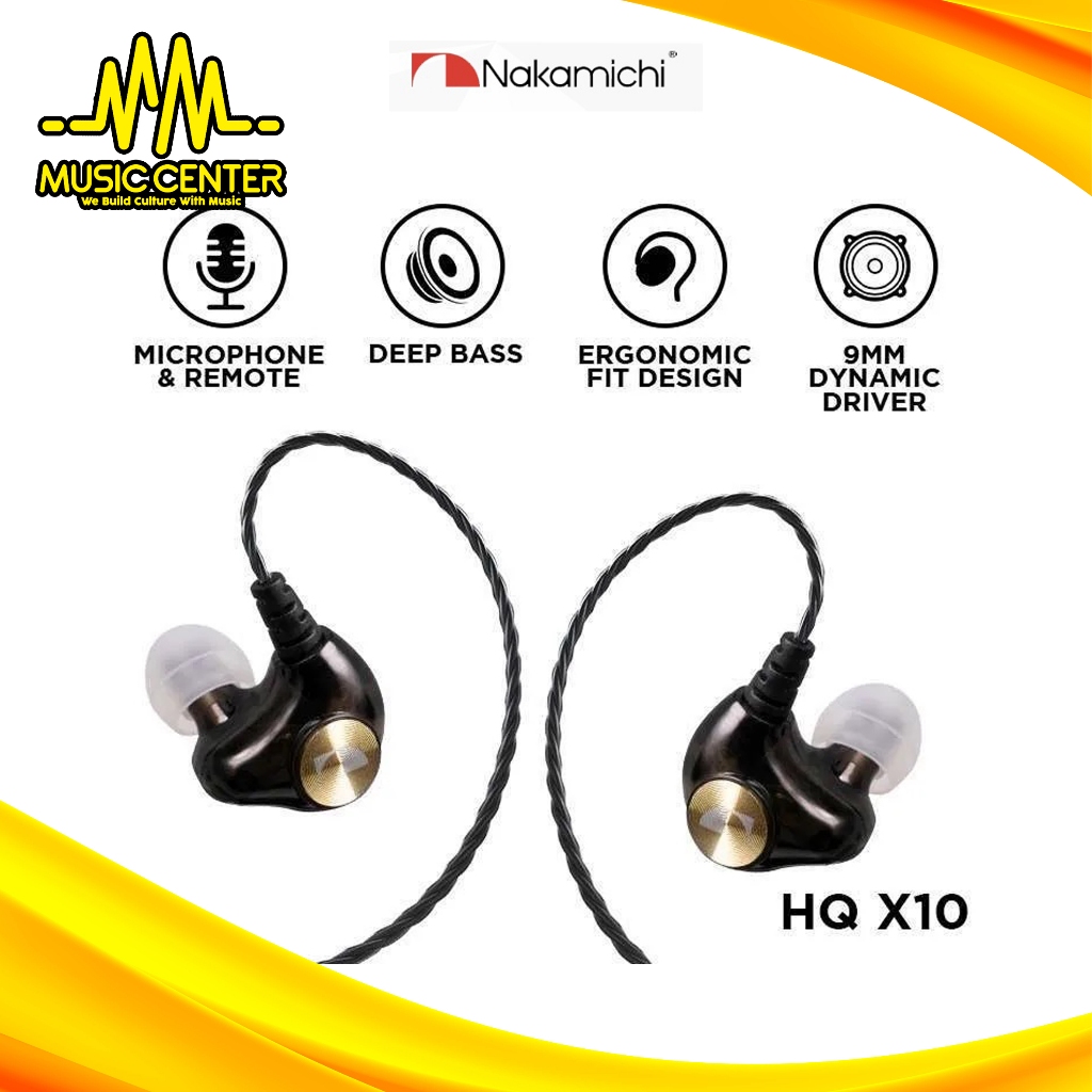 Ear Monitor Nakamichi HQ X10 Dynamic Driver In Ear Monitor Wired Earphone Mic