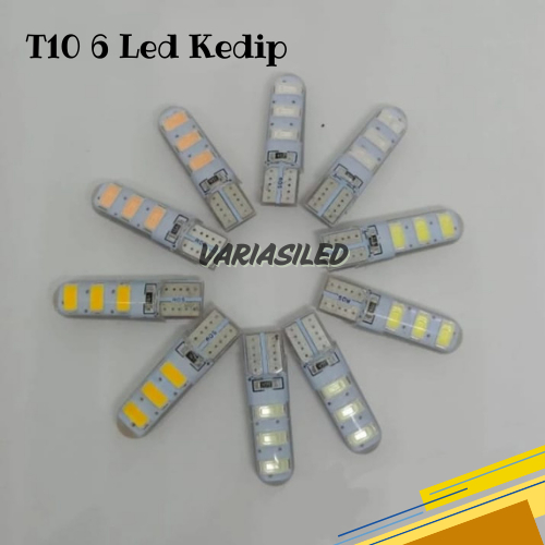 12 Volt / 24 Volt Lampu Senja T10 6 Led Nyala Kedip Motor Mobil Bus Truck Waterproof
