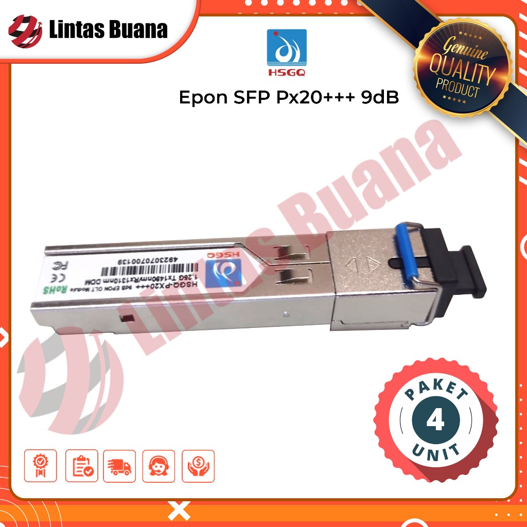 PAKET 4 Pcs - HSGQ SFP PX20+++9db Epon OLT Transceiver HSGQ-Px20+++ 9dBm