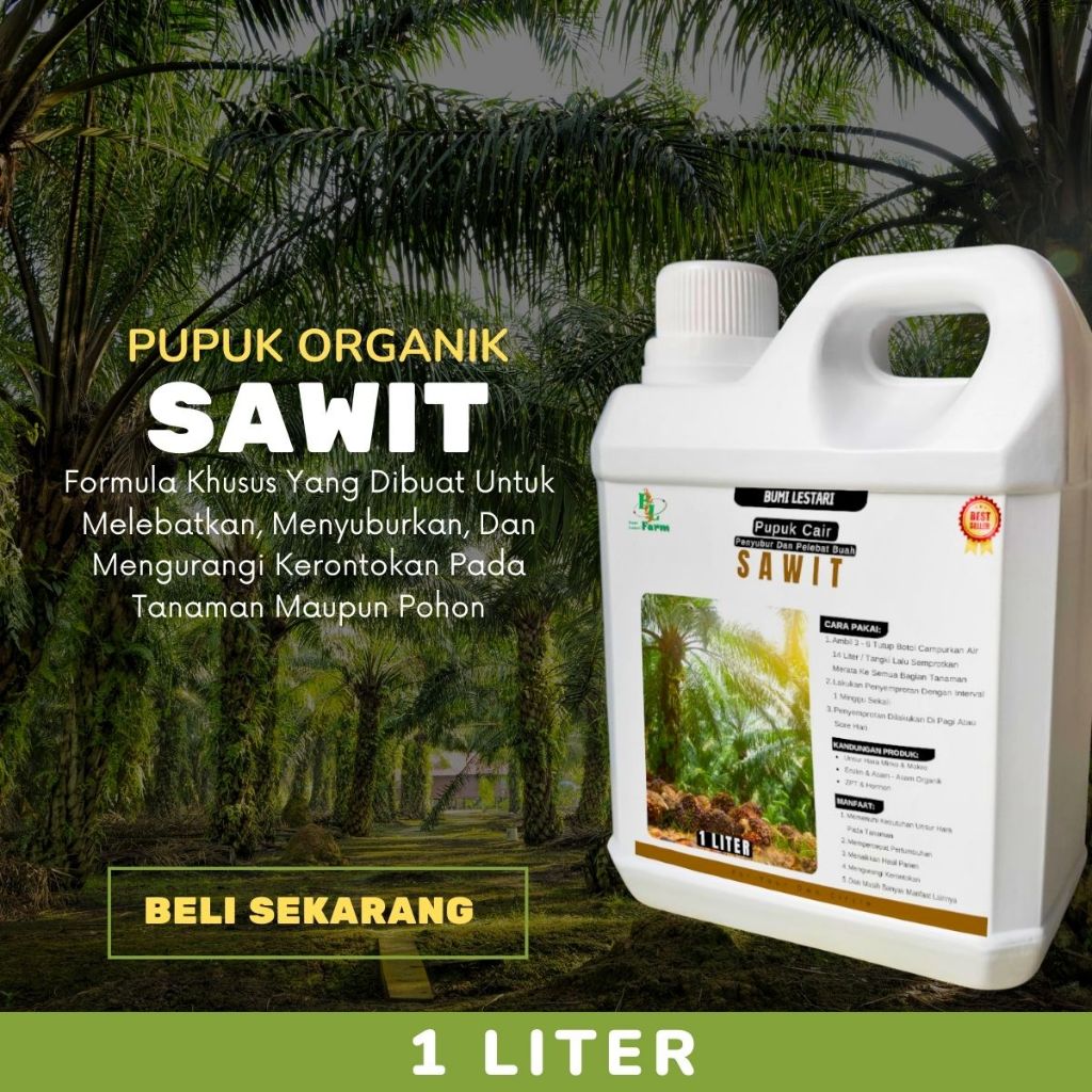 Pupuk Sawit Pelebat Buah Booster Cair Sawit Cepat Berbuah Pupuk booster sawit anti rontok 1 liter