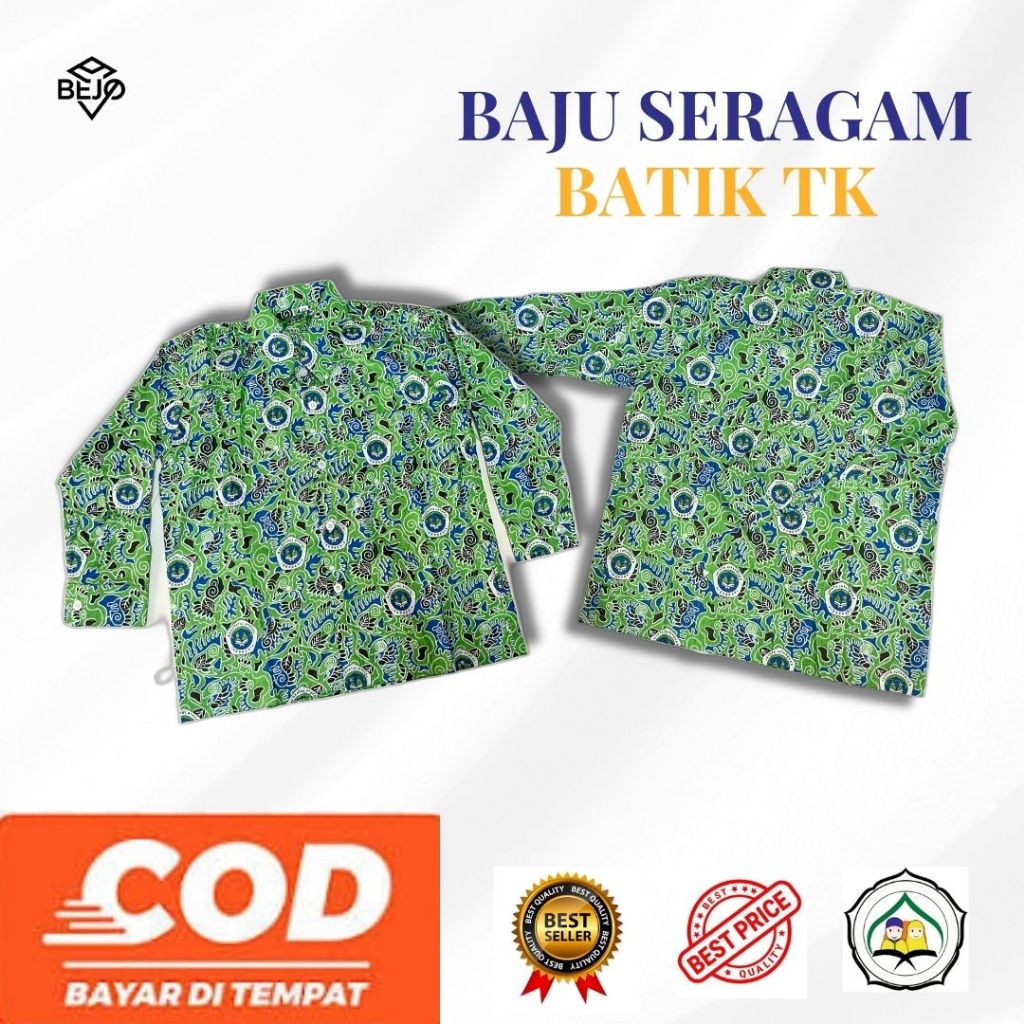 BAJU BATIK TK || SERAGAM BAJU BATIK TK HIJAU