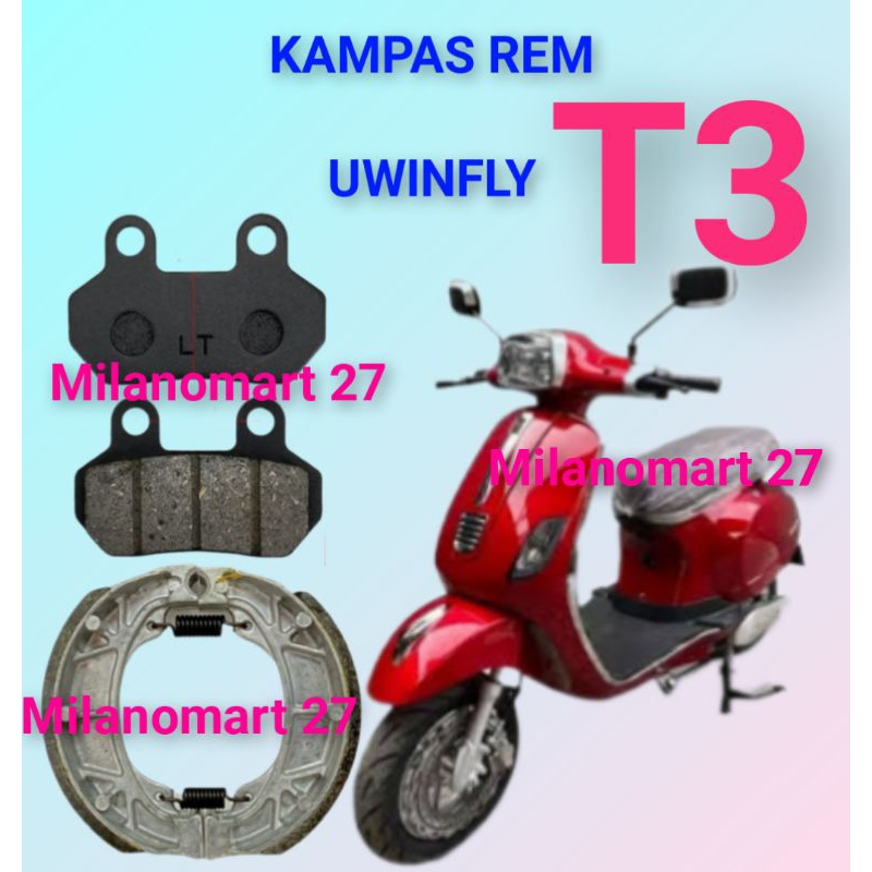 kampas rem uwinfly T3 belakang kampas rem sepeda listrik uwinfly t3