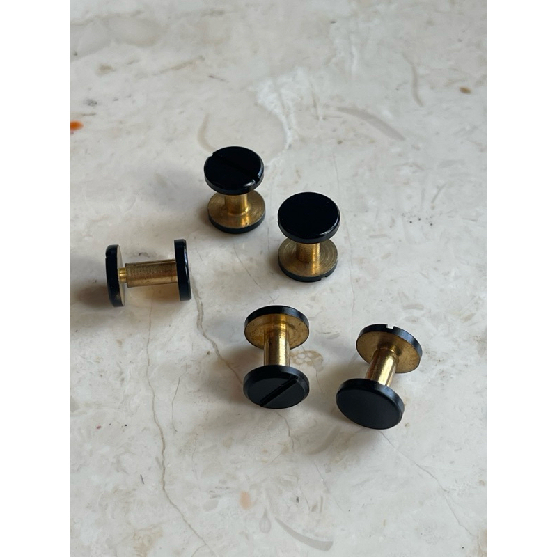 Black brass chicago screw 10mm head | sekrup baut jilid bahan kuningan untuk aksesoris kulit leather