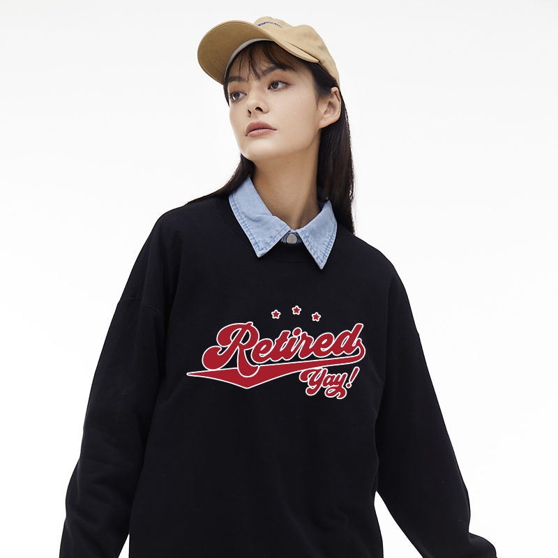 Sweater Crewneck Wanita Baju Lengan Panjang Y2K Black Jaket Wanita Bahan Katun Premium - GLAMFASHION