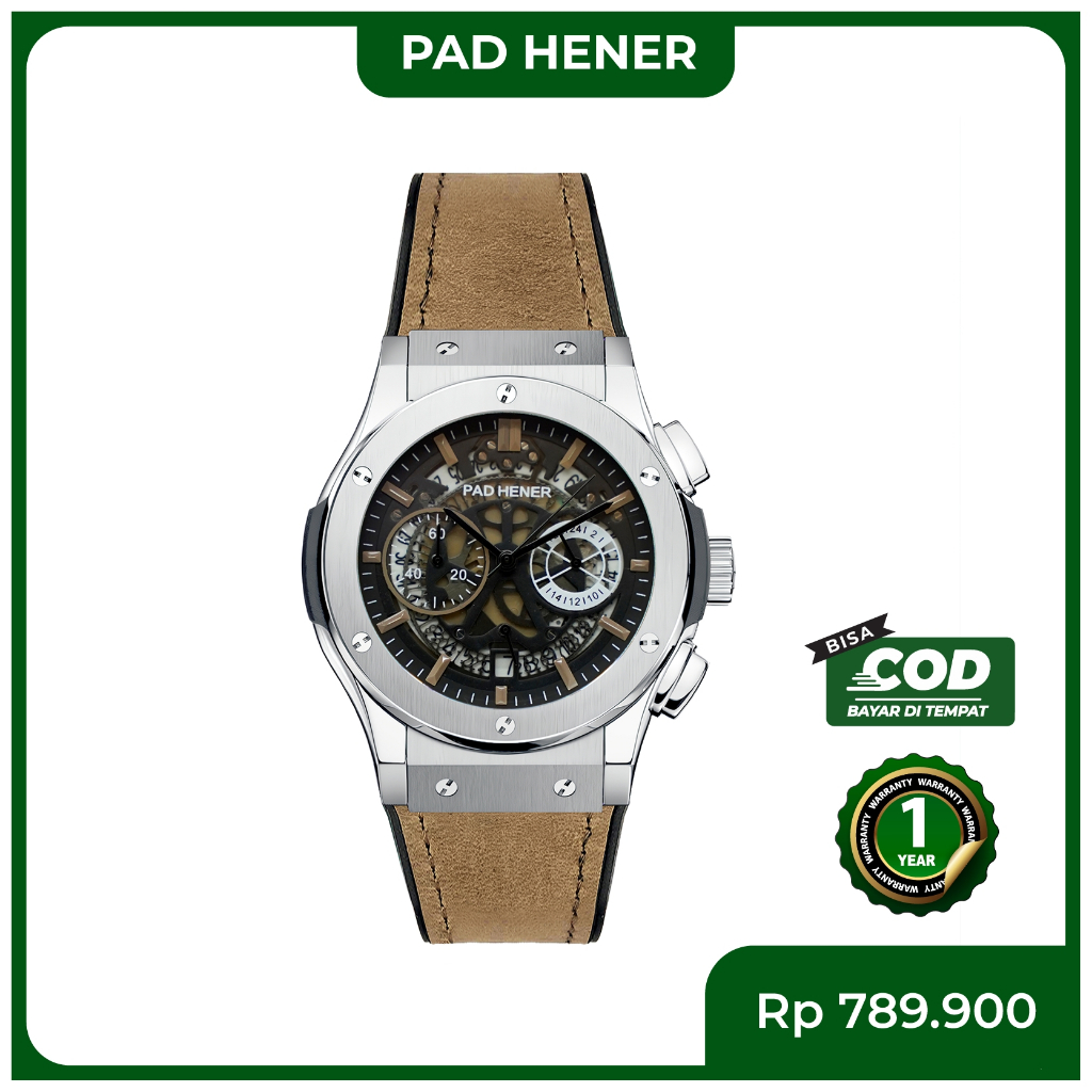 PAD HENER LEXICON Original Jam Tangan Heksagonal Pria Keren COD Suede Free Box Garansi