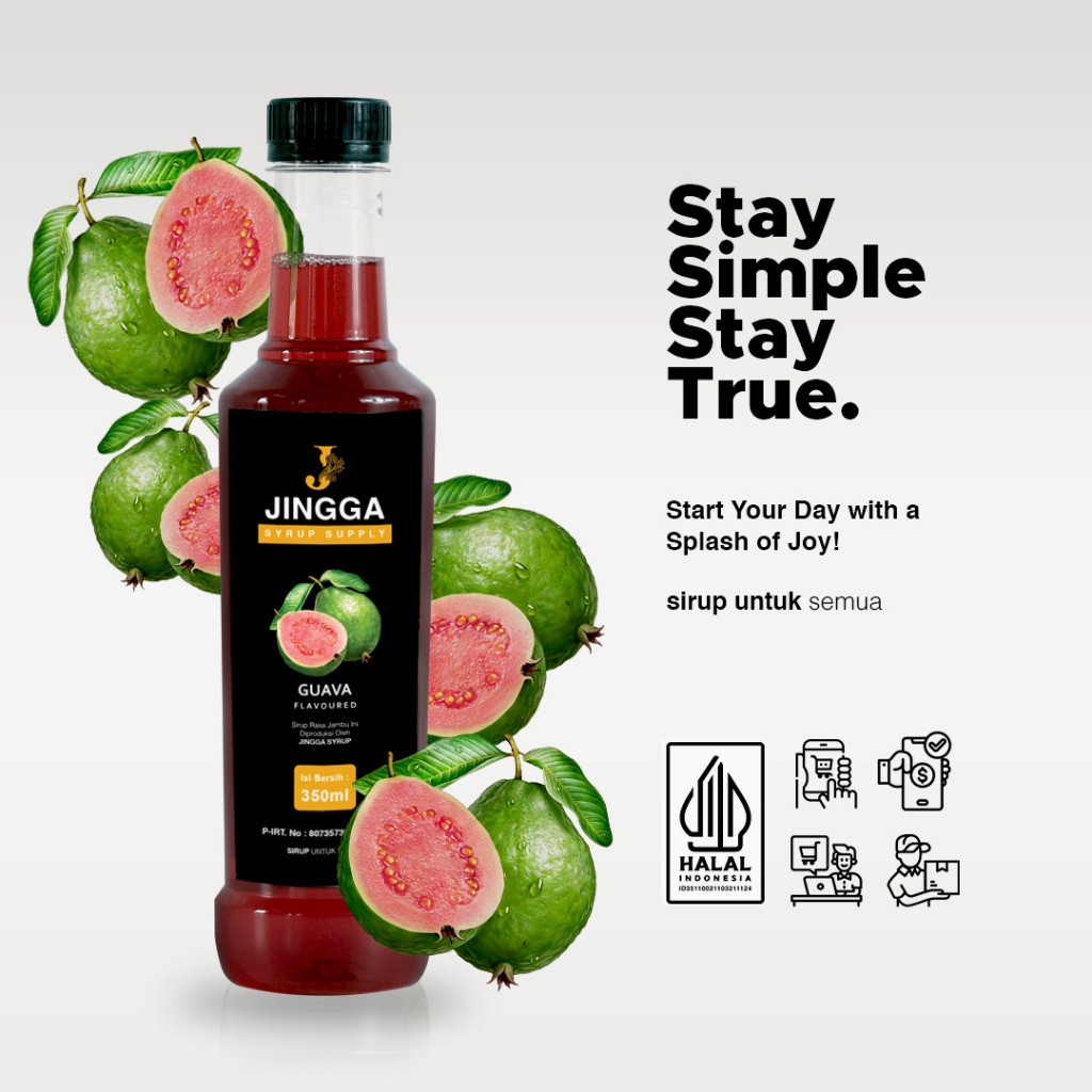 

JINGGA Guava Syrup 350ml - Sirup Jambu untuk Kopi, Mocktail dan Cocktail