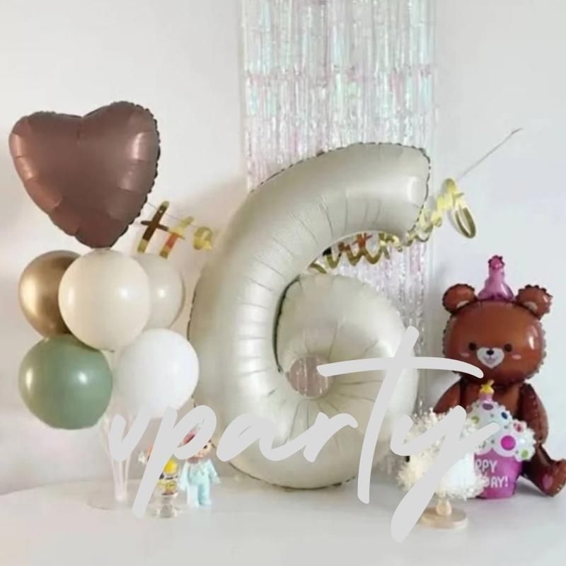 Paket Balon Ulang Tahun Dekorasi Beruang Kue 3D