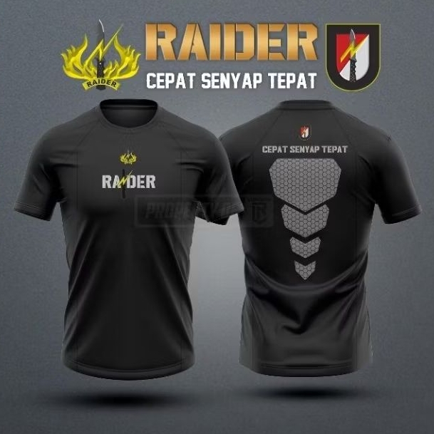 KAOS LARI RAIDER TERBARU / BAJU OLAHRAGA REDER / KAOS EROBIK REIDER TNI AD LENGAN PENDEK BAHN DRIFIT