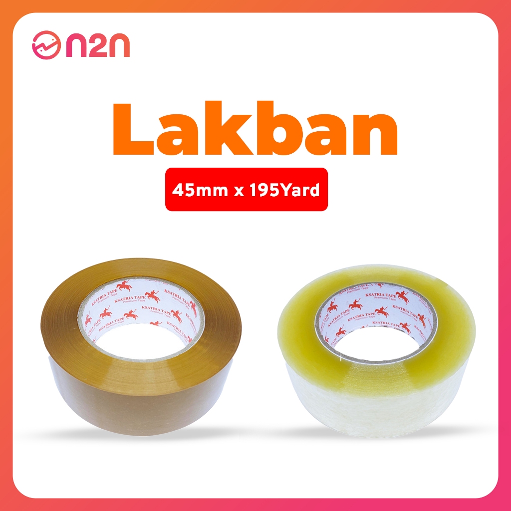 

Lakban OPP Bening Ksatria 45mm x 195 Yard SLOP 1 roll Premium Kualitas Terbaik | N2n Factory