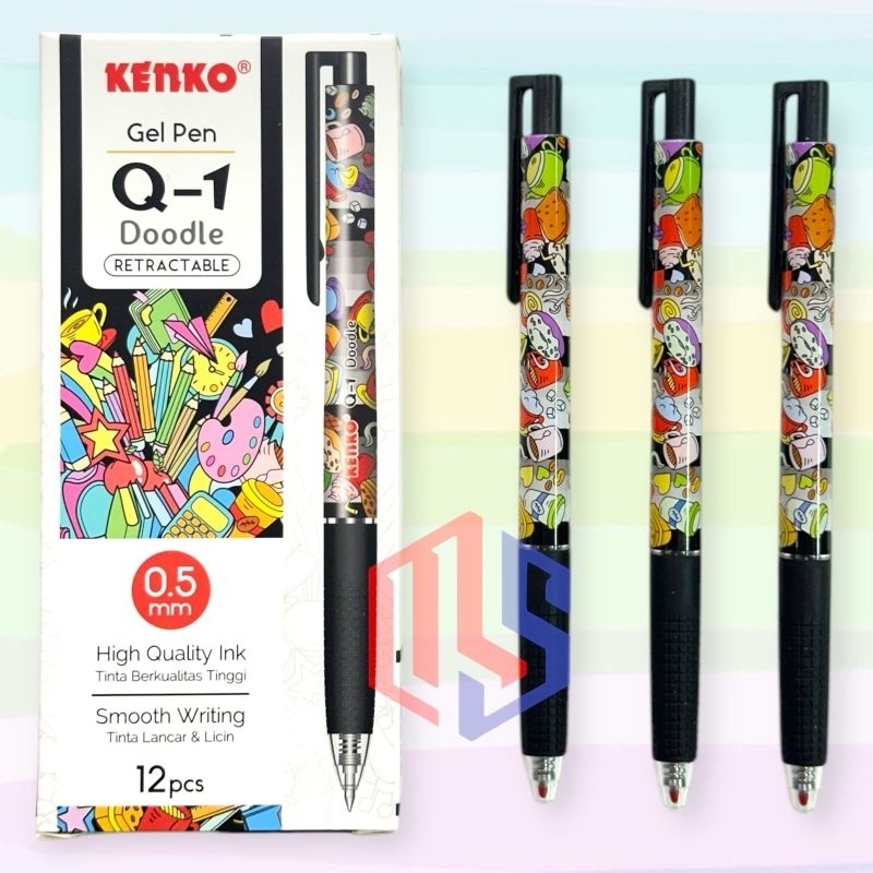 

Pulpen / Ballpoint / Pen Gell Kenko Q1 Doodle (12 Pcs)