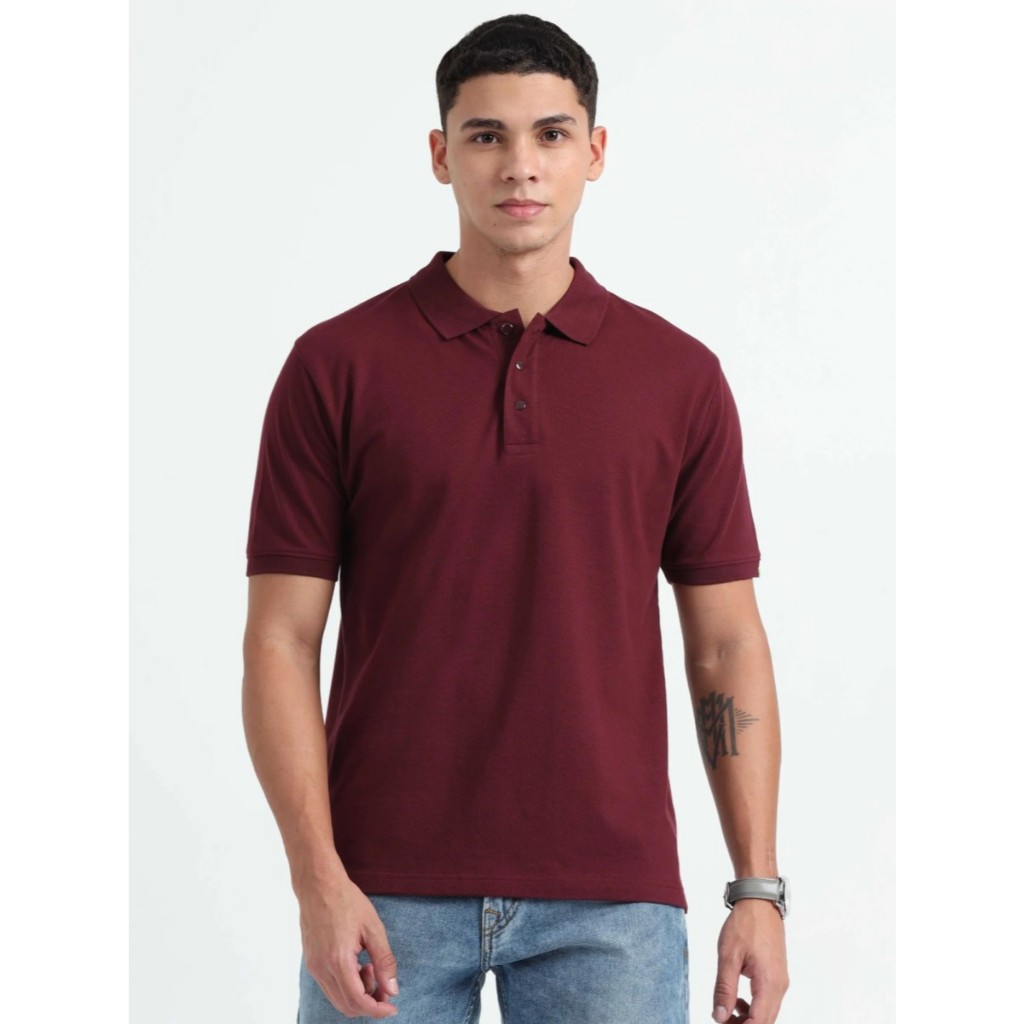 Kaos Polo Shirt Tshirt Baju Kerah Distro Maroon Merah Marun banyak warna sablon bordir polos custom 