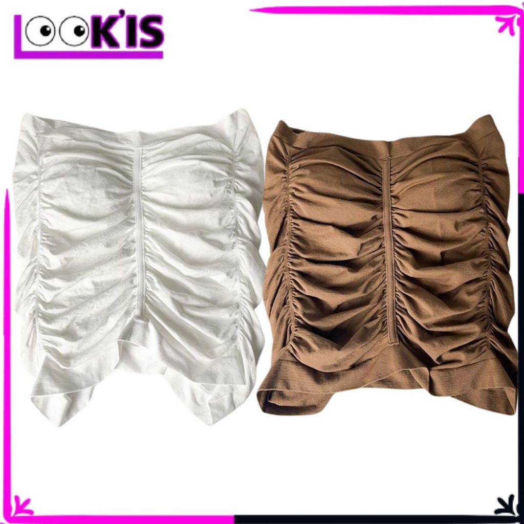 LOOKIS Tanktop Bra Kemben Fashion 7035 Kerut CropTop Wanita Karet Outwear Kimcchi Cruel Tanktop Wome