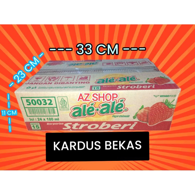 

KARDUS BEKAS ALE ALE ( SINGLE WALL) UKURAN 33 X 23 X 11 CM