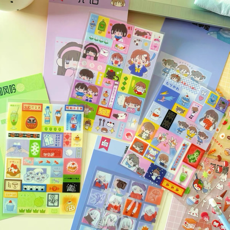 

sticker deco wk PET transparant anime japan vibes animal dekorasi journal readystock B2363