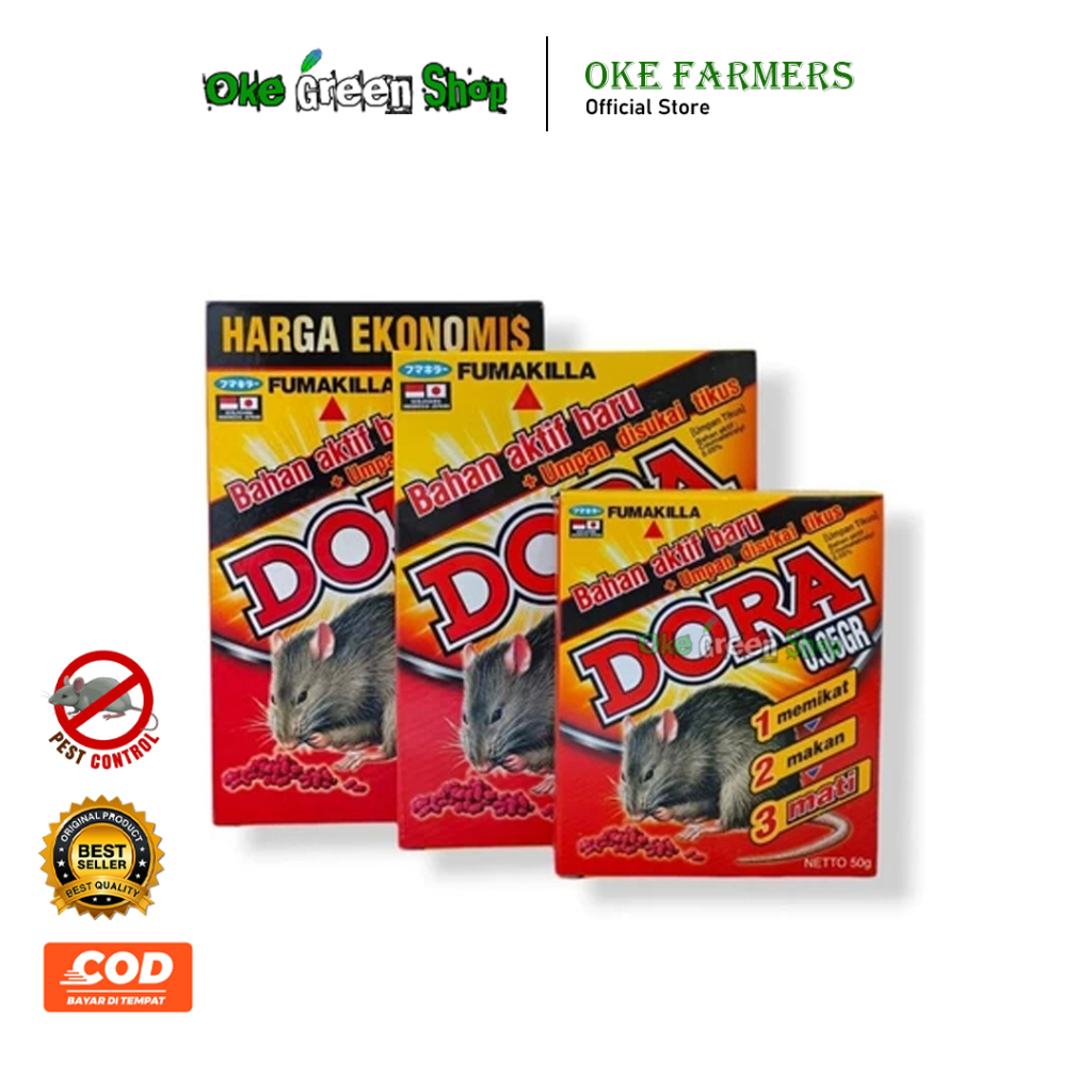 50gr - Racun Tikus Fumakilla DORA Racun Tikus Terbukti Mati Kering