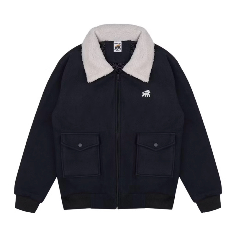 Jaket Sherpa House of Smith Pria - Lasket Black